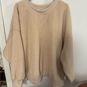Cozy Tan Women's Sweater Sherpa